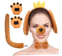 FOMIYES 1 Set Dog Ears Costume Headband Set with Fake Nose Tail Animal Cosplay Accessories for Parties Photo Booths Carnival Fun Comfortable for Adults