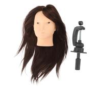 FOMIYES 1 Set Human Hair Mannequin Head for Cosmetology Students Realistic Training Head Practice Model Holder