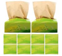 FOMIYES 10 Packs Bamboo Pulp Extraction Tissue Paper, Natural Light Yellow Napkins for Outdoor Travel, Hotel and Home Use, Practical Soft Household Paper