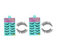 FOMIYES 10 Pairs Handmade Long False Eyelashes Transparent Band Volumizing Curly Natural Look Reusable for Professional and Home Makeup Use