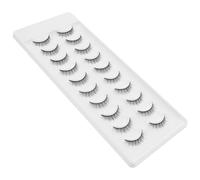 FOMIYES 10 Pairs Natural Short False Eyelashes Pack for Women Cross Dense Strip Lashes with Hard Stems Easy to Wear Makeup Accessories for Wedding Party Date and Daily Use