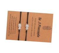 FOMIYES 10 Pcs Adjustable Creative Pineapple Alloy Wristband Bracelet with Wishing Card Black Decorative Wrist Chain for Graduation Gifts Durable Handmade Style for Women
