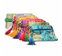 FOMIYES 10 Pcs Chinese Style Brocade Jewelry Pouch Set with Drawstring, Bracelet and Buddha Beads Storage Bags, Mixed Colors for Travel and Home Organization Color Assorted style
