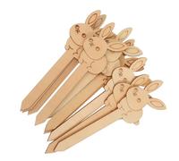 FOMIYES 10 Pcs Easter Wooden Rabbit Bookmarks, Blank Rabbit-Shaped Page Labels, Stationery Book Page Markers for Students and Book Lovers, Holiday and School Supplies