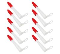 FOMIYES 10 Pcs White Silicone Caulk Nozzles with Red Caps Set, Sealant Finishing Tool Accessories for Adhesive Dispensers, Suitable for Home Improvement and Kitchen Bathroom Sealing