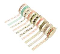 FOMIYES 10 Rolls Pet Washi Tape Set with Gold Foil, Heart Pattern Decorative Planner Tape for DIY Scrapbooking and Handbook Decors