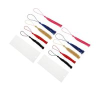 FOMIYES 10 Sets Acrylic Bookmarks with Tassels DIY Mini Rectangular Blank Hangtags Decorative Bookmarks for Crafting and Personalization, Suitable for School and Office Use