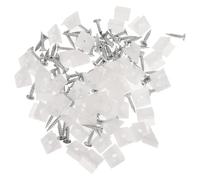 FOMIYES 100 Pcs 45 Degree Angle Drawer Bottom Corner Braces with Nickel-Plated Screws, Plastic Cabinet Support Wedges for Drawer Repair and Furniture Reinforcement