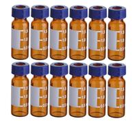FOMIYES 100pcs 1.5ml 2ml Amber Sampling Vials Screwcap and Septum, Glass Chromatography Storage Bottles for Liquid and Gas Phase Analysis, Laboratory Sample Containers