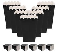 FOMIYES 100pcs Black Paper Popcorn Boxes, Creative Snack and French Fries Serving Containers for Wedding, Movie, and Party Favors