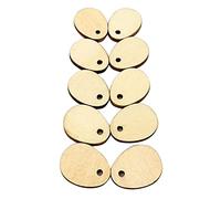 FOMIYES 100pcs Decorative Wood Chips Egg Shape Painted Wood Pieces for DIY Crafts Hole Ornaments for Craft Projects