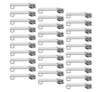 FOMIYES 100Pcs Double-Layer Metal Zipper Pull Replacement for Luggage and Backpacks, Detachable Silver Zip Slider Heads for Travel Suitcases with Anti-Burst Lock Hole