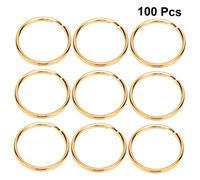 FOMIYES 100pcs Golden Key Rings Round Flat Metal Keychain for Keys Organization Durable DIY Accessory for Home Car Craft Projects