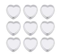 FOMIYES 100Pcs Heart Shape Plastic Containers with Lid for Cosmetics Skincare Samples, Travel Storage Pots, and Eyeshadows, 1.18X1.18X0.59 Inches