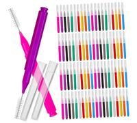 FOMIYES 100pcs Interdental Toothbrushes for Between Teeth Cleaning Colors Dental Floss Picks with Wire Portable Gum Brush for Oral Care and Plaque Removal