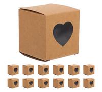 FOMIYES 100PCS Kraft Paper Candy Boxes Square Heart-Shaped Party Favor Boxes for Chocolate Packaging and Small, Suitable for Weddings and Christmas Celebrations