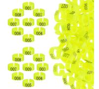 FOMIYES 100pcs Numbered Pigeon Leg Rings Bird Identification Bands Secure Fit and Numbering, Yellow Pp Material, Inner Diameter 8mm, Suitable for Poultry Farm Use,