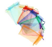 FOMIYES 100pcs Organza Drawstring Bags Sheer Mesh Gift Pouches for Jewelry Candy Wedding Party Favors Decorative Goodie Bags for Birthdays Christmas and Anniversaries Random Color