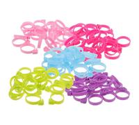 FOMIYES 100pcs Pastry Bag Clips Reusable Plastic Icing Bag Ties Sealing Rings with Colorful Purple Blue Red Green Pink for Cake Decorating and Baking Supplies