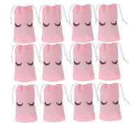 FOMIYES 100pcs Portable Cosmetic Drawstring Bags Unique Pink Eyelash Design Makeup Pouches for Travel Scratch Resistant Eva Storage Quick Access Organizer
