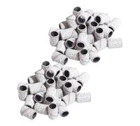 FOMIYES 100pcs White 120# Gel Polish Remover Nail Sanding Bands Manicure Sanding Sleeves for Electric Nail Drill Professional