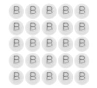 FOMIYES 100pcs White Silver Acrylic Letter B Beads Round Flat Alphabet Beads for DIY Jewelry Making, Necklace Stringing, Bracelet Craft Supplies