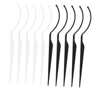FOMIYES 10pcs Acrylic False Eyelash Display Sticks Transparent and Black Holder for Showcasing Various Styles and Lengths Smooth Surface Lash Display Tool for Retail and Personal Vanity