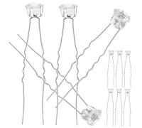 FOMIYES 10pcs Alloy Hair Fork Rhinestone Pearl Flower Hair Sticks U-shaped Hairpins for Women Smooth Edges for Updo Party Ceremony Accessories