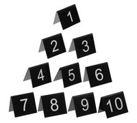 FOMIYES 10pcs Black Base White Number Detective Clue Cards, 5.5x6.3cm Acrylic Triangle Table Number Signs for Crime Scene Evidence Markers, Board Game Accessories for Mystery and Detective