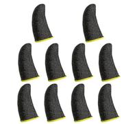 FOMIYES 10pcs Black Silver Fiber Anti Sweat Finger Sleeves