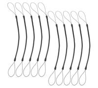 FOMIYES 10pcs Black Stylus Pen Lanyards Spring Rope 1.2mm Diameter X 3.5mm Outer X 200mm Length with Glue Head Anti-Lost Retractable Pen Leash for Touchscreen and Handwriting Tools