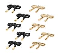 FOMIYES 10pcs Bowknot Metal Buttons for Women Black and Light Gold Sweater Coat Shirt Fasteners DIY Sewing Craft Accessories with Chic Detail