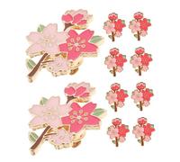 FOMIYES 10pcs Cherry Blossom Brooch Pins - Kawaii Jewelry Floral Enamel Lapel Pins For Jackets Backpacks Hats Women Parties Daily Wear