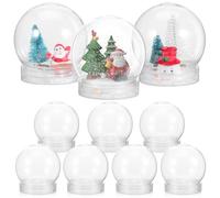 FOMIYES 10pcs Christmas DIY Snow Globes Kit Water Globe Clear with Screw Off Cap 4Inch Plastic Empty Snow Ball for DIY Crafts Home Christmas Winter-Themed Party Decoration