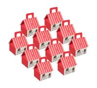 FOMIYES 10pcs Christmas Gingerbread House Candy Boxes with Handle European Style Pastry Boxes for Holiday Cookies Chocolates Party Favors Classroom Treat Packaging