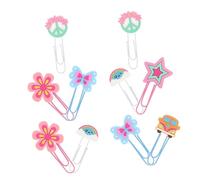FOMIYES 10Pcs Colored Paper Clips Vintage Cartoon Bookmarks Multi Use Office Document Clips File Organizer for School Home and Office