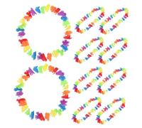 FOMIYES 10PCS Colorful Hawaii Wreath Necklaces Floral Garland Hanging Ornaments for Beach Party Luau Costume Wedding Photo Props