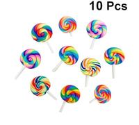 FOMIYES 10Pcs Colorful Lollipop Brooch Pins for, Random Pattern Funny Enamel Brooches for Clothes, Bags, and Accessories, Cute Rainbow Spoof Jewelry Set