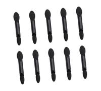 FOMIYES 10pcs Disposable Dual Sided Oval Eyeshadow Brushes Black Handle Sponge Tips Portable Makeup Applicators for Travel Parties Weddings and Daily Use
