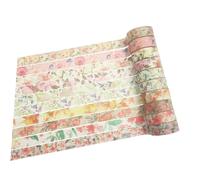 FOMIYES 10pcs DIY Flower Decorative Paper Tape Set, Fresh Floral Scrapbook and Diary Sticker Tape for Crafting, Photo Album and Journal Decoration, Random Color Styles Random Color