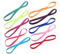 FOMIYES 10PCS Elastic Fitness Headbands Non Slip Hair Hoops for Yoga Sports Gym Assorted Candy Color Hair Bands for Women for Running Basketball and Everyday Wear