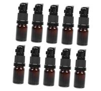 FOMIYES 10pcs Glass Sub Bottles Pressing Type Top for Essential Oil Multipurpose Cosmetics Bottle for Body Lotion and Face Cream