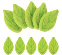 FOMIYES 10pcs Green Felt Leaves Embellishments DIY Hairpin Accessories Brooch Making Materials for Needle Felting Craft Decorative Leaf Charms