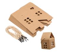 FOMIYES 10pcs House Shaped Paper Candy Boxes with Handle Multi Function Kraft Gift Packaging for Holiday Decoration Festival Presents Party Favors and Elegant Candy Wrapping