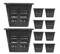 FOMIYES 10pcs Hydroponic Planting Baskets Black Square 140mm Root Control Mesh Pots for Balcony Garden Soil-free Cultivation Plastic Net Cups for Aquatic Plants and Orchids