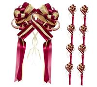 FOMIYES 10pcs Large Wine Red Pull Bows for Wedding Car and Decoration Gift Wrap Floral Ribbon Bows for Party Premium Pull Flower Strings to Create Romantic Atmosphere