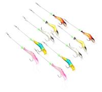 FOMIYES 10pcs Luminous Soft Shrimp Fishing Lures Set with Pointed Hooks, Realistic Glow-in-the-dark Saltwater Bait for Night Sea Fishing and Freshwater Tackle