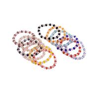 FOMIYES 10pcs Natural Crystal Bracelets Color Matching Chain Bangles for Women Lightweight Comfortable Skin Friendly Jewelry Gift