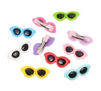 FOMIYES 10pcs Pet Sunglasses Shape Hair Clips Plastic Hairpins for Dogs and Cats Unique Design Fix Pet Hair Occasion Random Color
