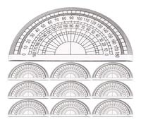 FOMIYES 10pcs Plastic Protractors for Students, 180 Degree Angle Measurement Tools, Portable Math Protractor Set for School and Classroom Use
